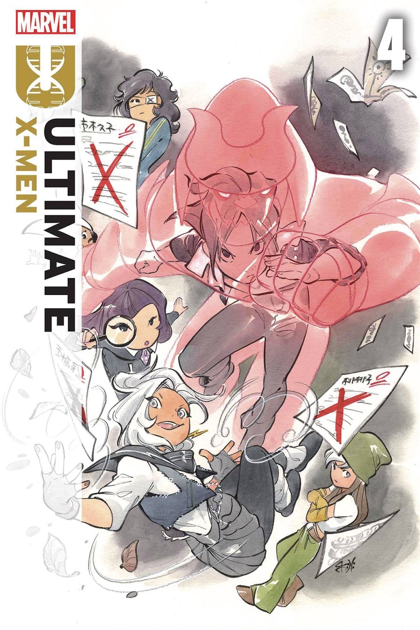Ultimate X-Men 4 Main Cover: a collage of X-Men characters by Peach Momoko.