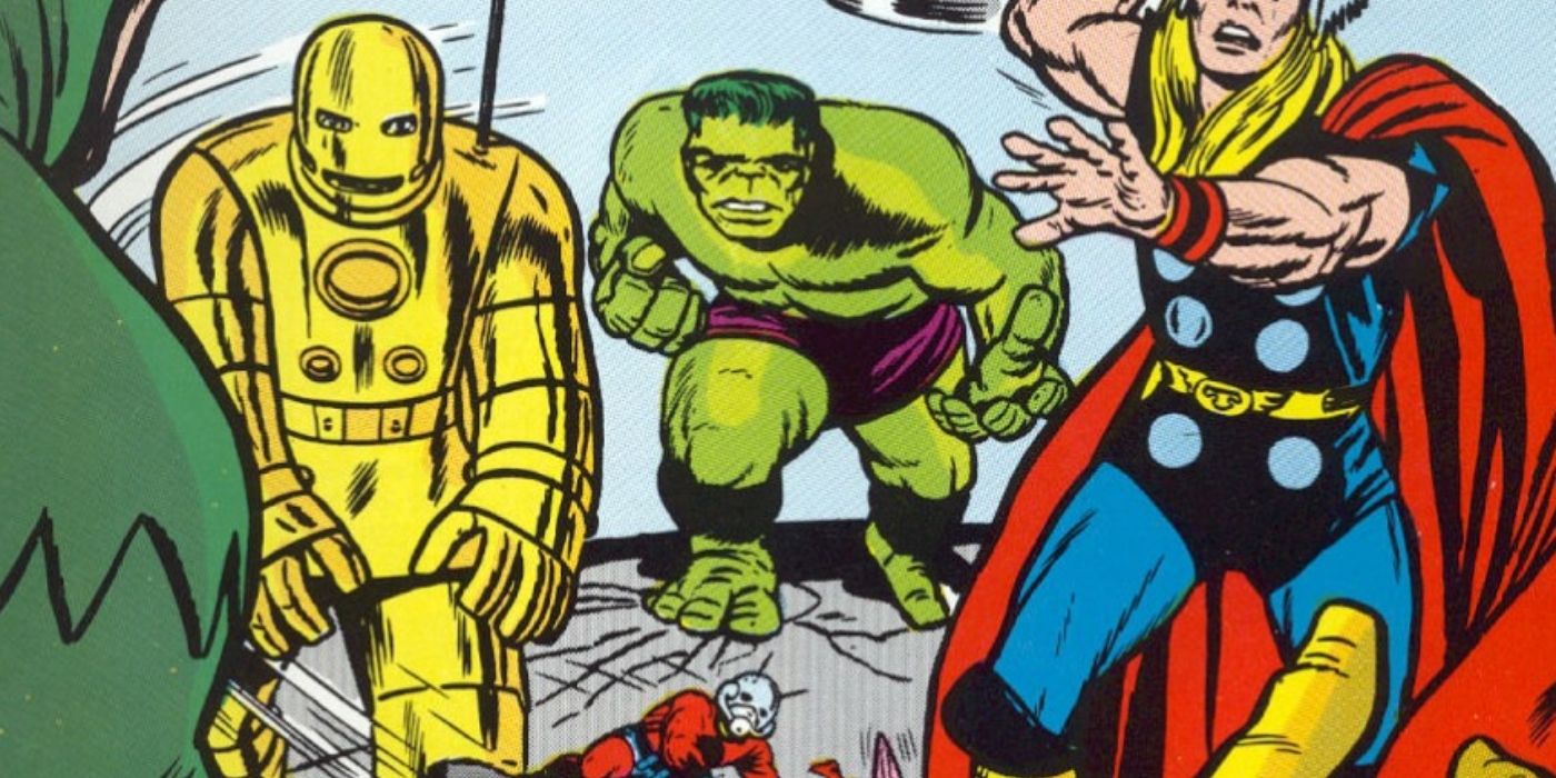 Os Vingadores fundadores originais da Marvel Comics.