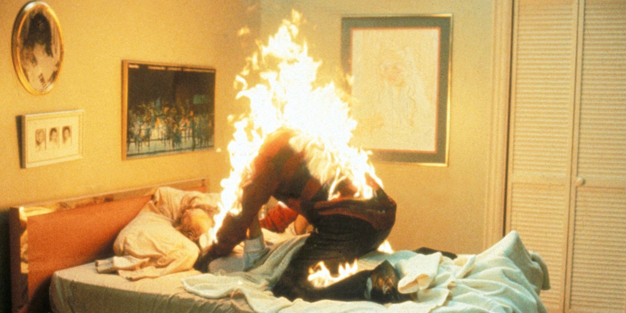 Freddy Krueger on fire in A Nightmare on Elm Street