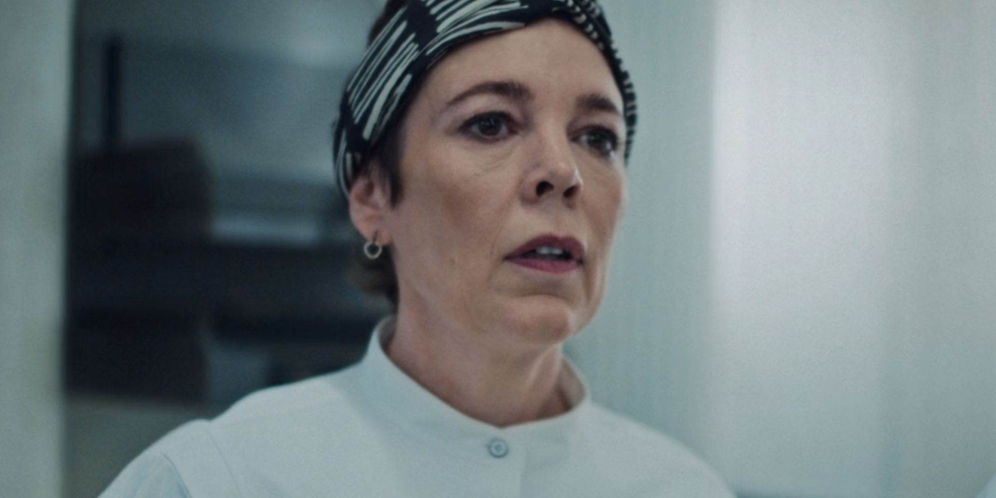 Olivia Colman looking concerned as Chef Terry in The Bear