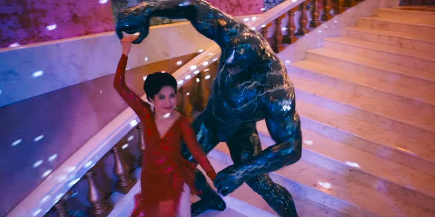 Mrs. Chen (Peggy Lu) and Venom dancing in Venom:The Last Dance