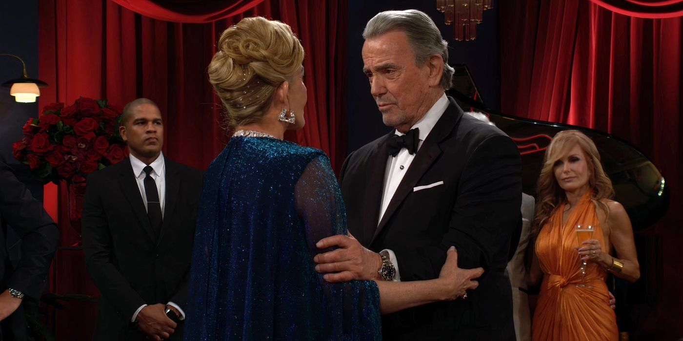 Victor Newman (Eric Braeden) dancing with a woman in The Young and the Restless.