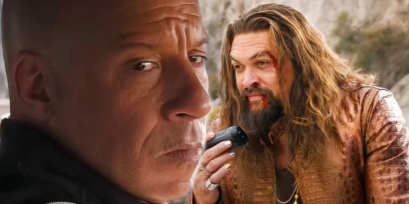 Vin Diesel as Dom and Jason Momoa as Dante in Fast X