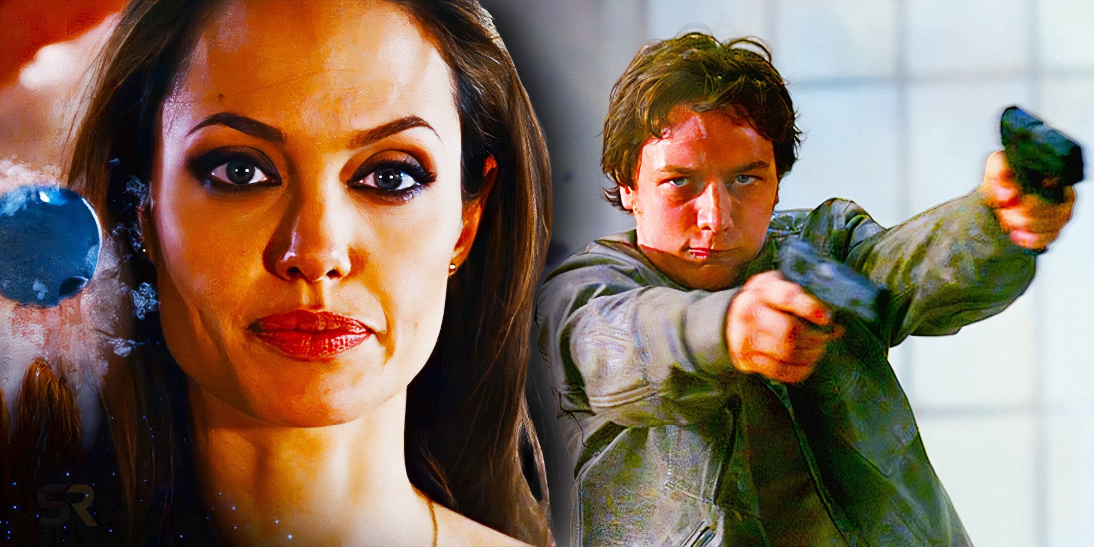 Angelina Jolie and James McAvoy in Wanted