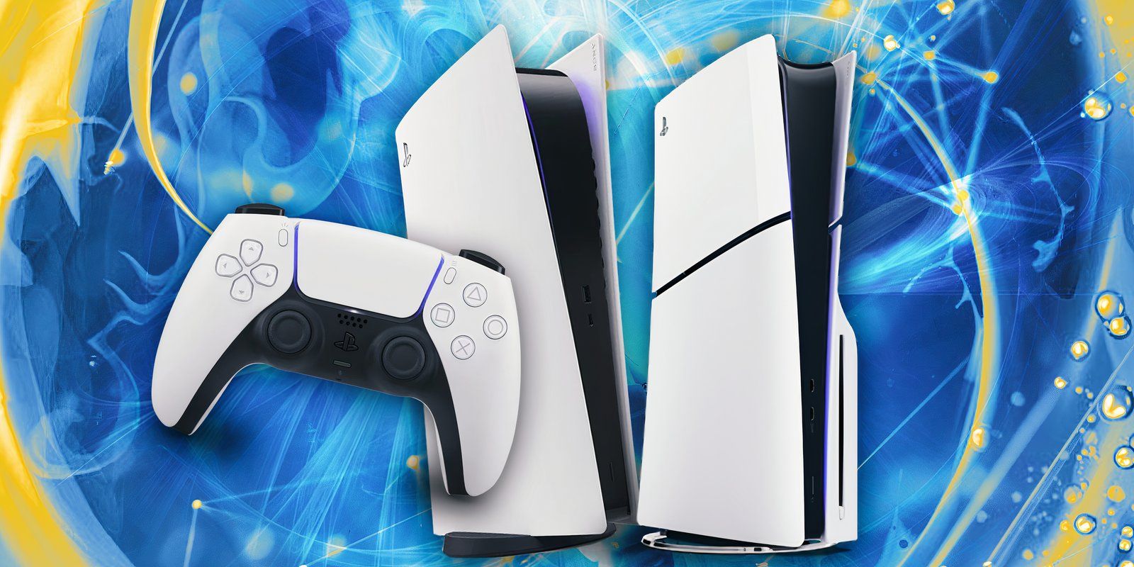 Consola PS5 blanca con consola delgada PS5