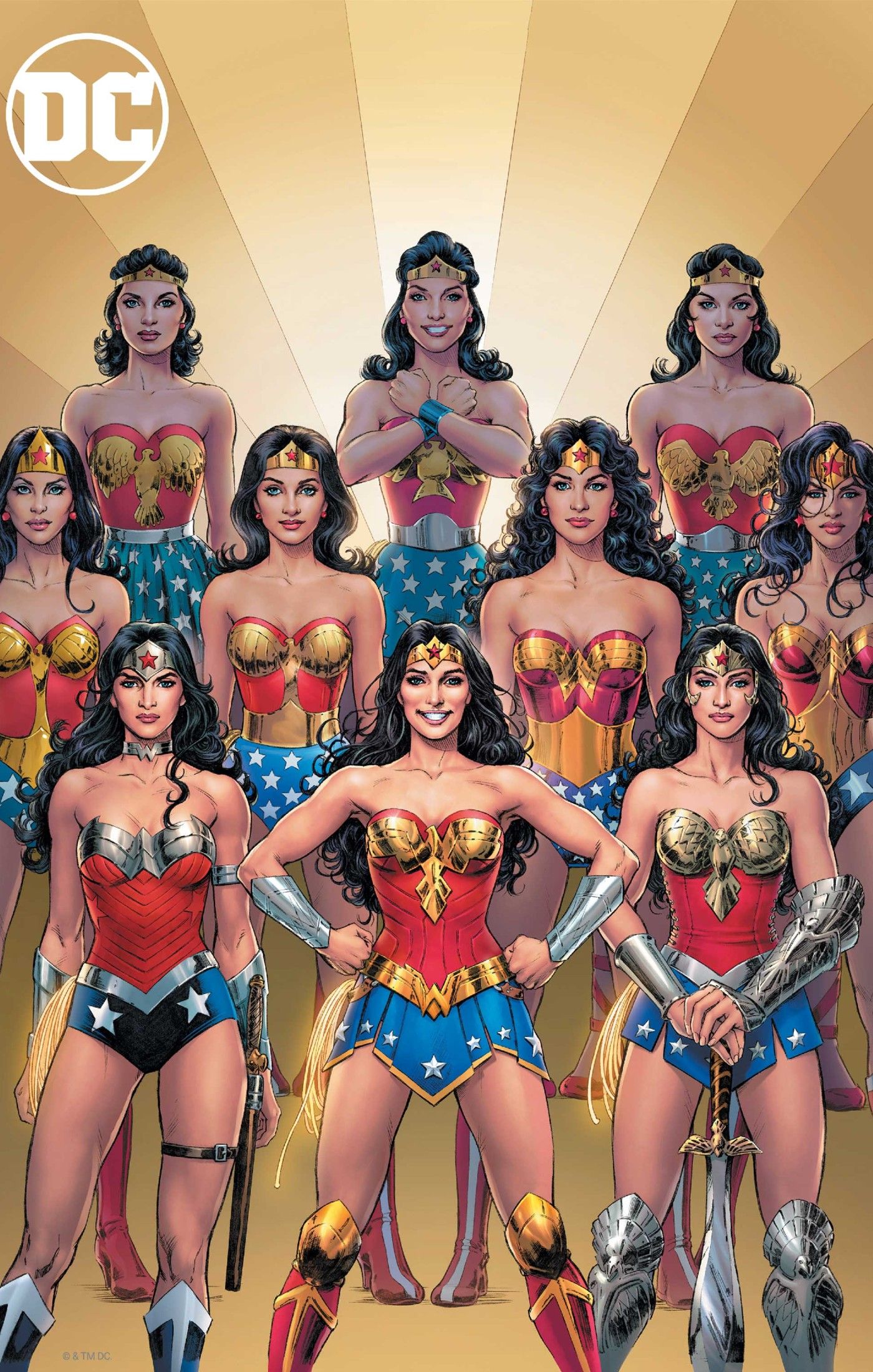 Wonder Woman #13 Nicola Scott Artist Spotlight Variant with different versions of Diana Prince