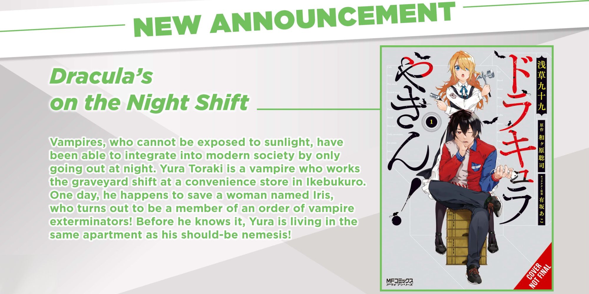 Yen Press June 2024 Announcement Dracula&rsquo;s on the Night Shift