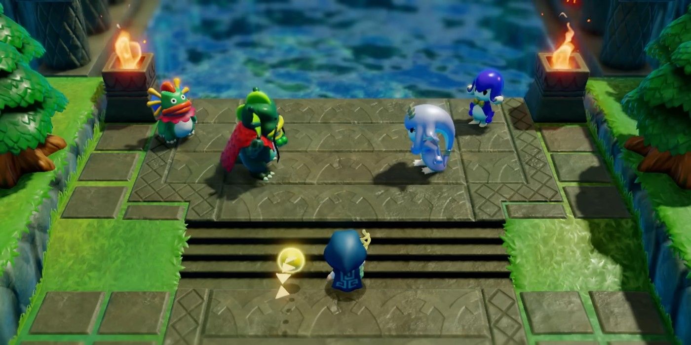 Princess Zelda encounters a meeting of River and Sea Zora in The LEgend of Zelda: Echoes of Wisdom.