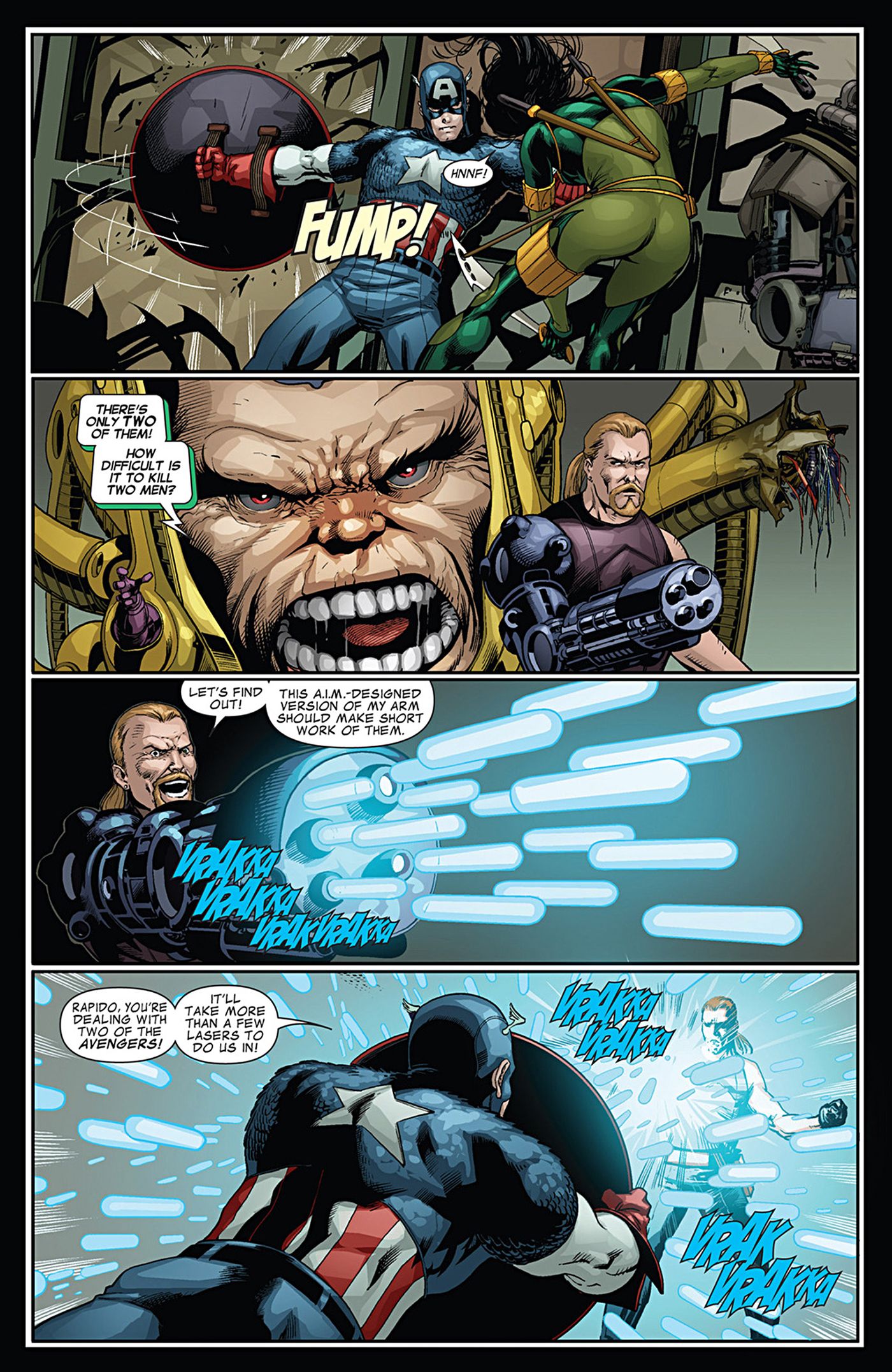 Rapido fires at Steve in Captain America and Iron Man #635