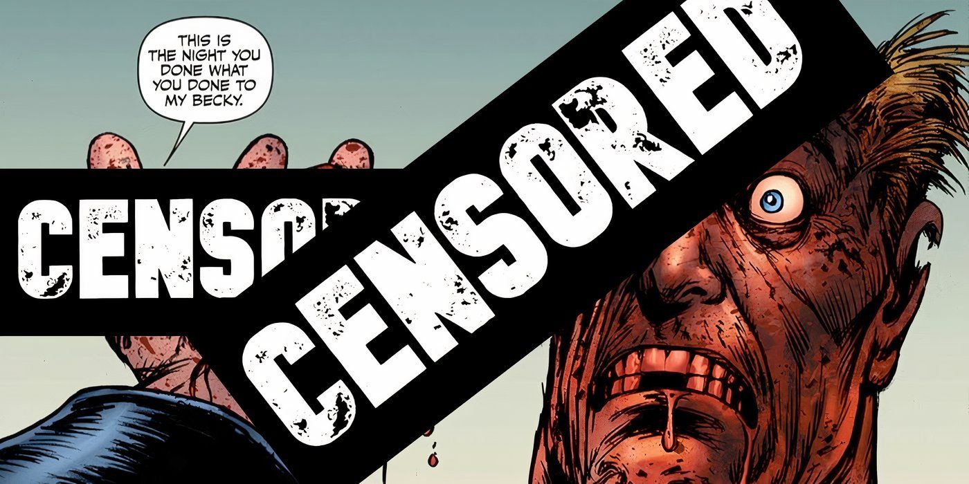 A censored image of Butcher ripping Black Noir's brain out of his skull.