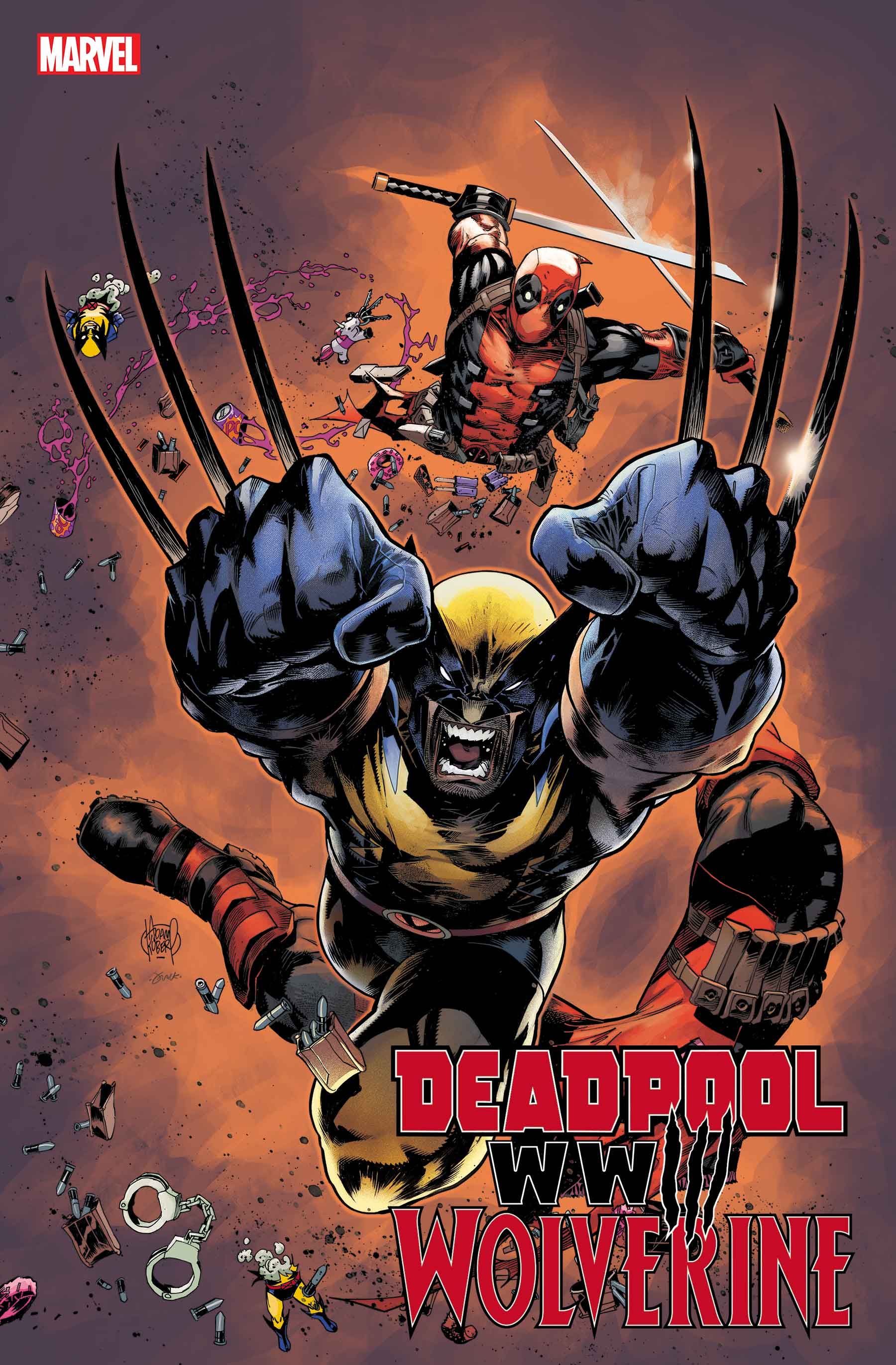 Deadpool & Wolverine WWIII #3 Cover by Adam Kubert - Wolverine Claws by Deadpool