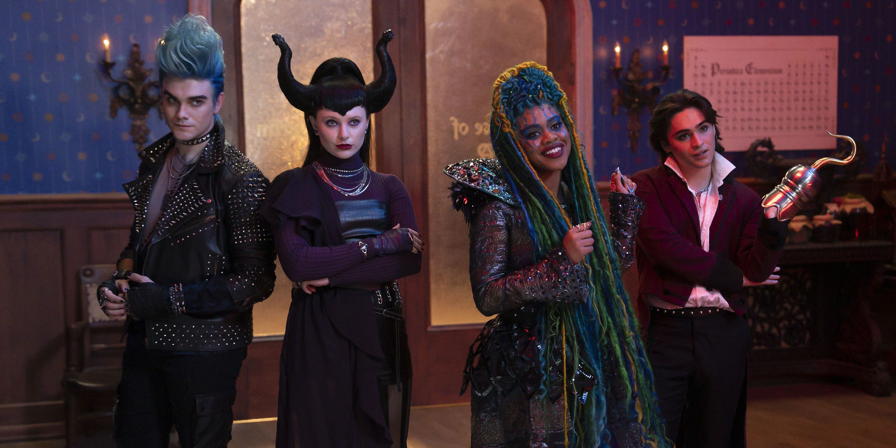 The villains looking smug in Descendants: The Rise of Red.