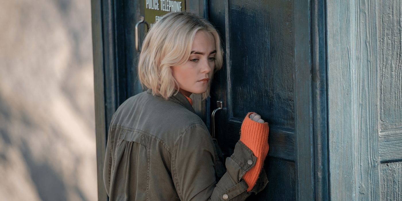 Ruby Sunday outside the TARDIS in Doctor Who's 73 Yards