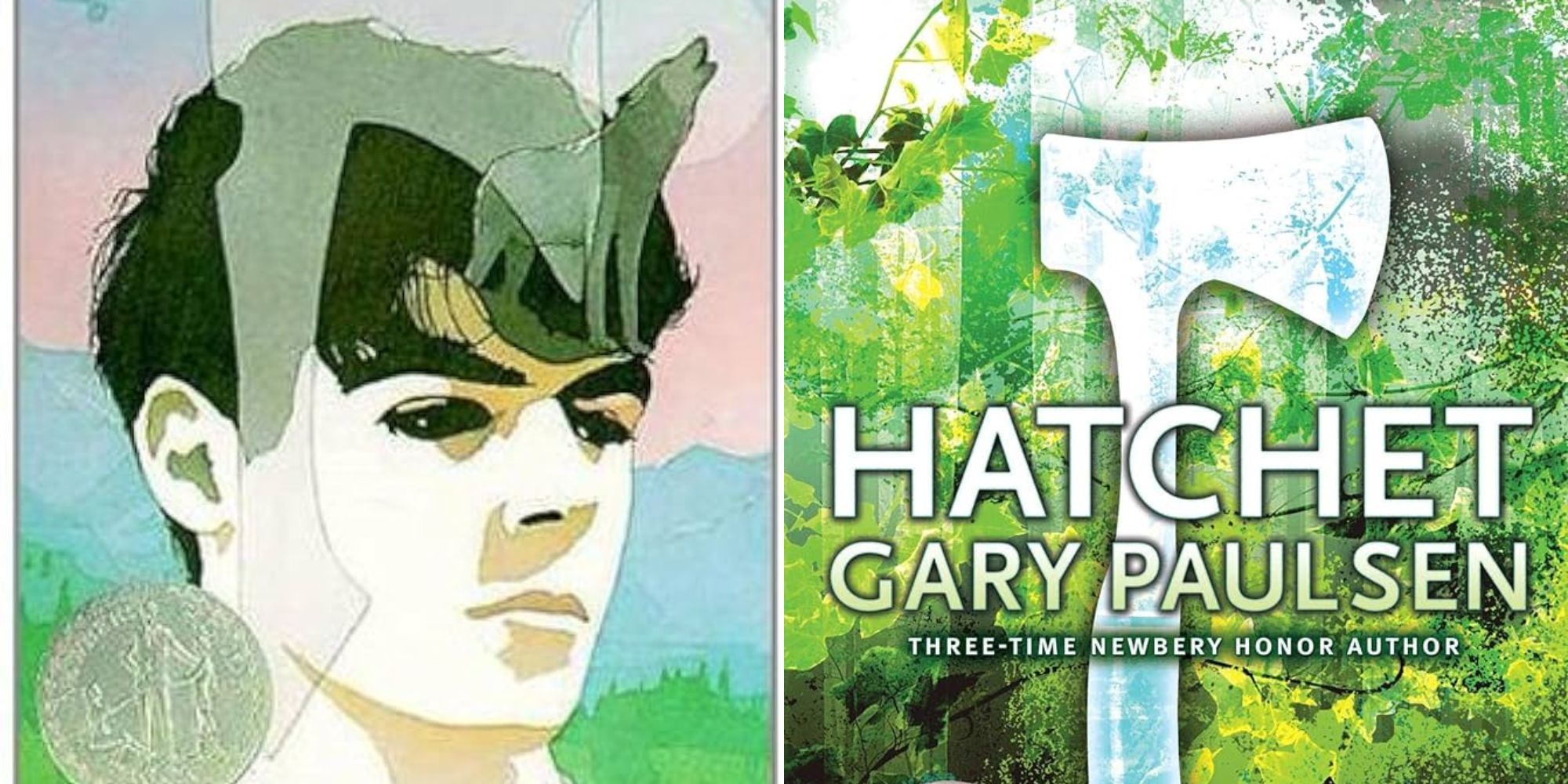 Split image of Hatchet book covers