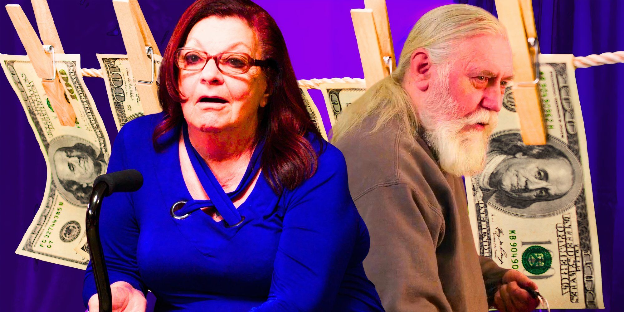 montage of Debbie Johnson and Tony with money in the background