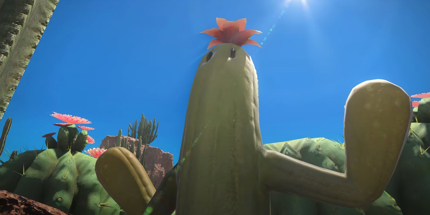 A cactuar in the Tender Valley dungeon in FFXIV Tender Valley.