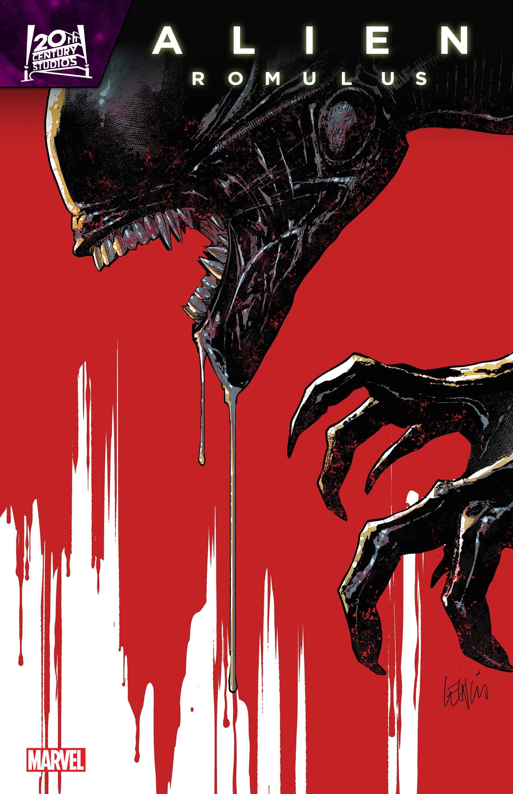 alien romulus 1 capa xenomorfo com fundo vermelho