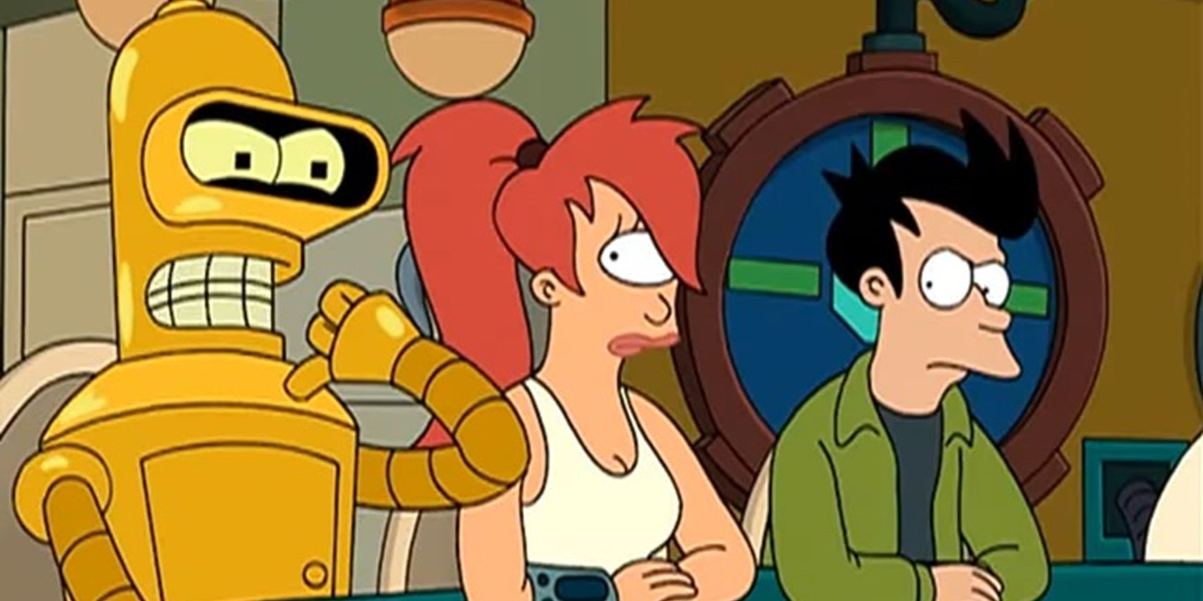 Versiones alternativas de Fry, Leela y Bender en Futurama