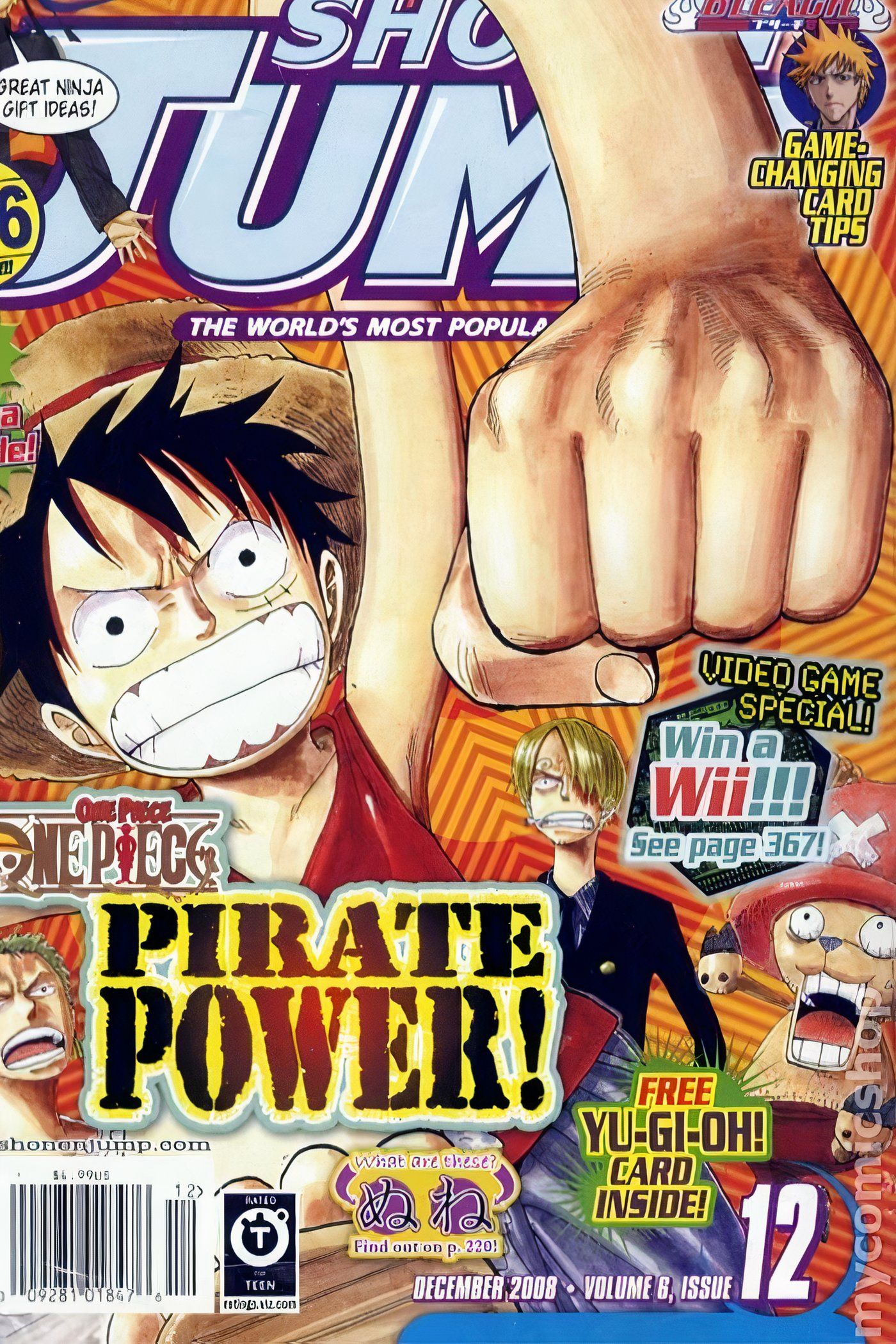 American Weekly Shonen Jump 72 com Luffy, Zoro, Sanji e Chopper de One Piece