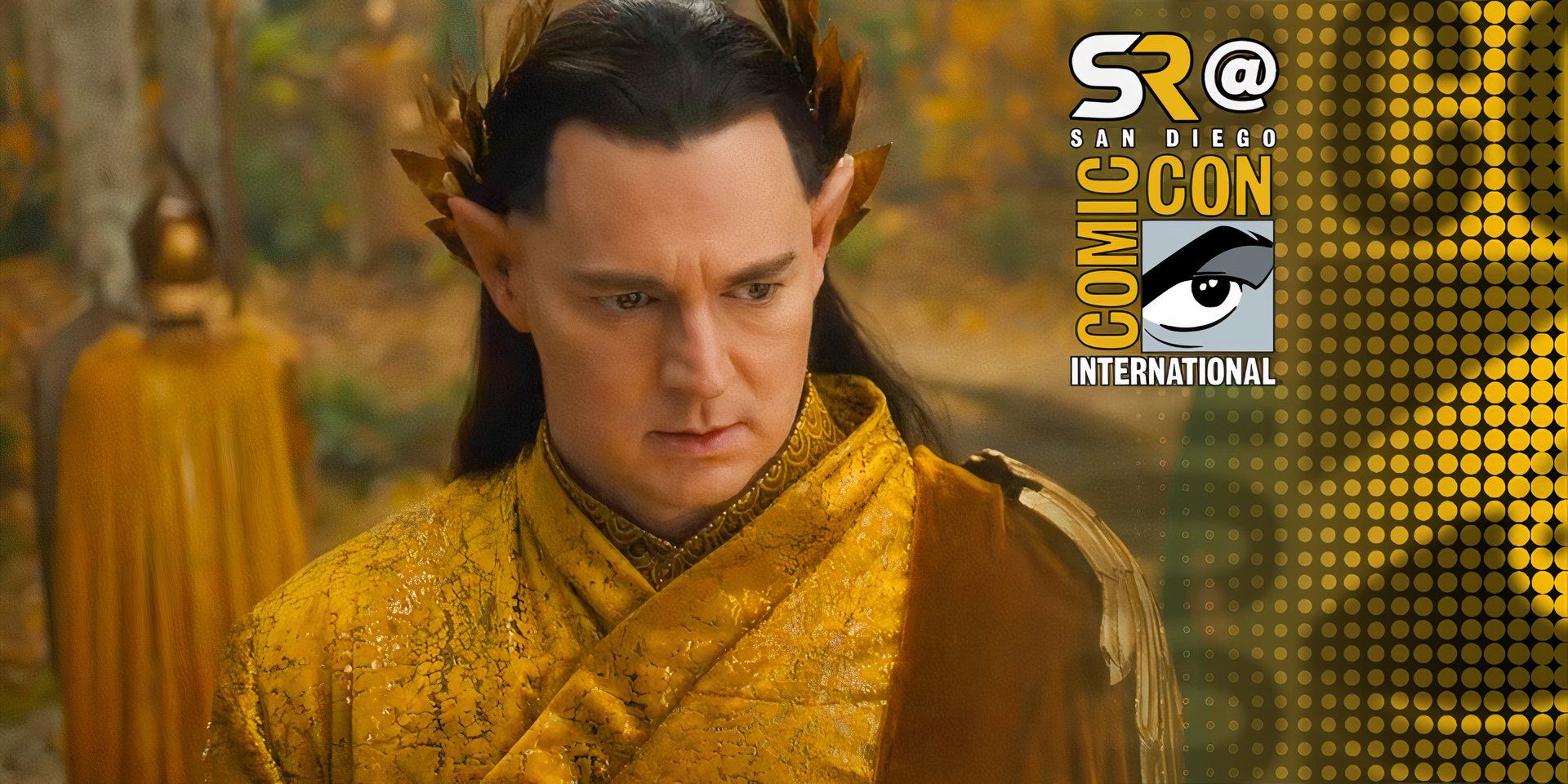 An Elf Lord standing in Rings of Power season 2 with SR overlay