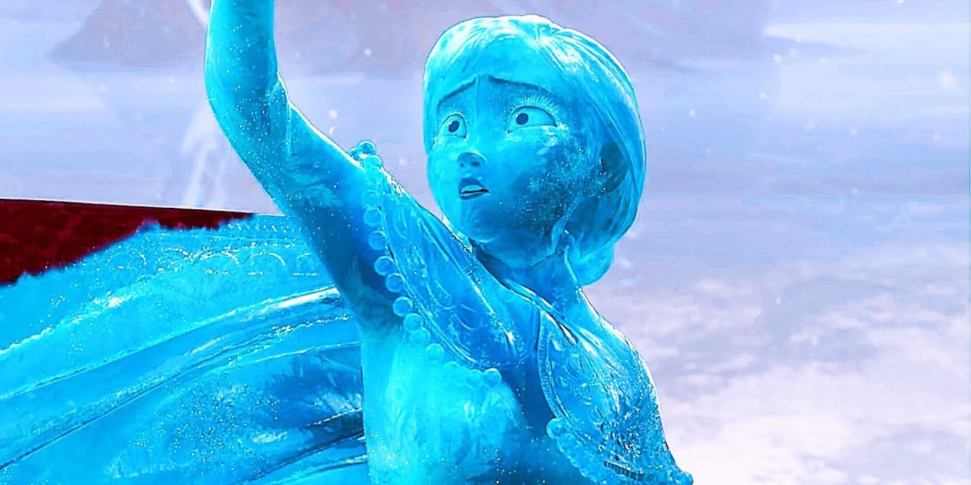 Anna como estatua de hielo en Frozen