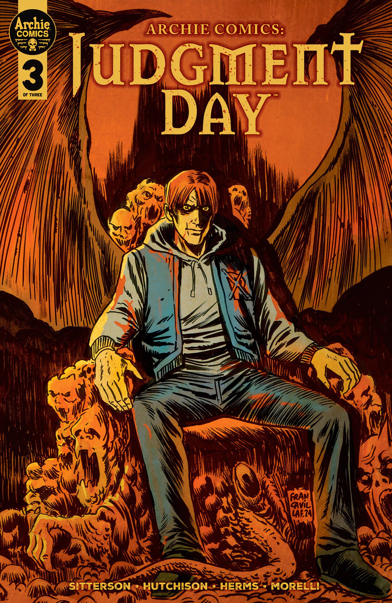 Archie Comics Judgment Day 3 Francavilla Capa Archie Sentado no Trono-1