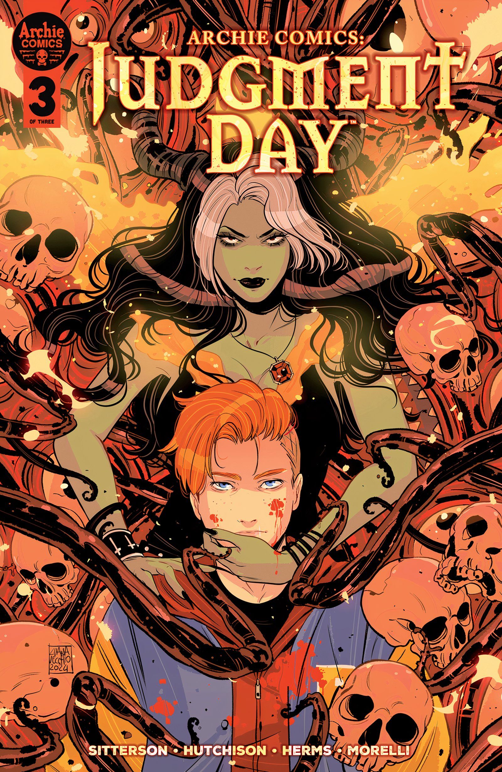 Archie Comics Judgment Day 3 Vecchio Capa Archie e Madame Satan-1