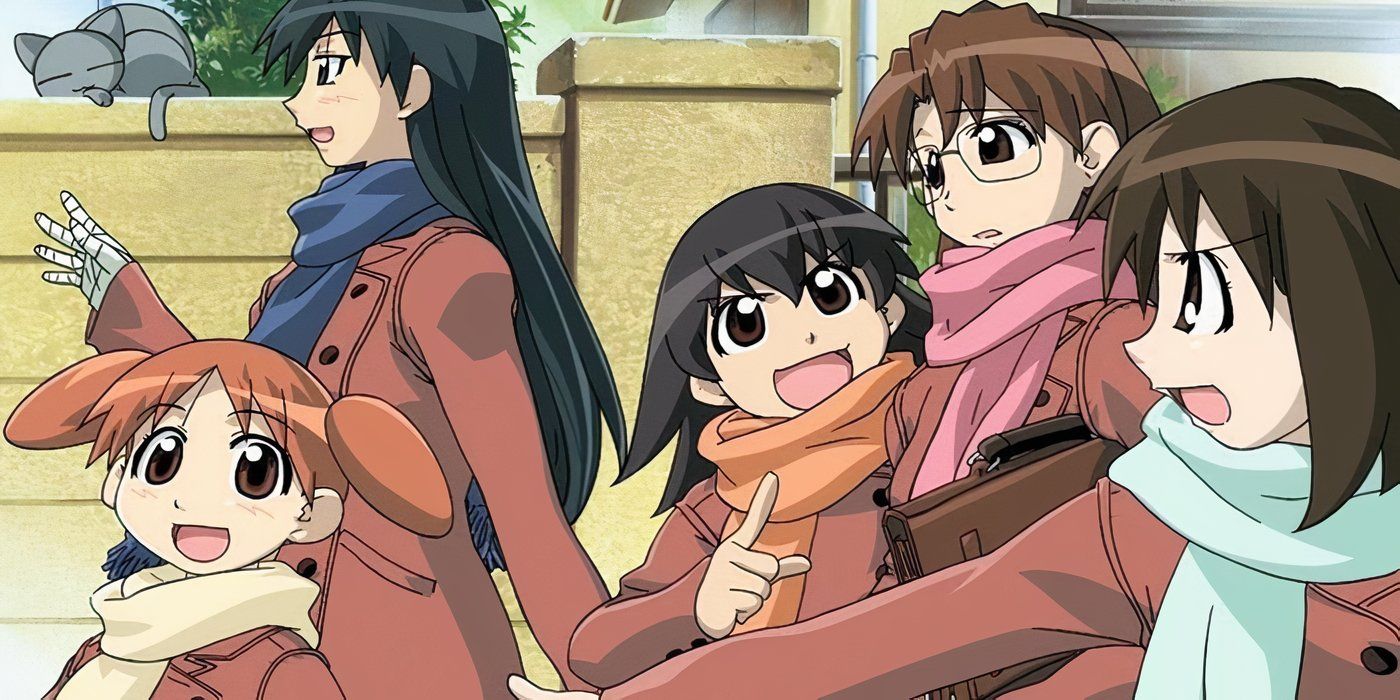 The main cast of Azumanga Daioh in the anime