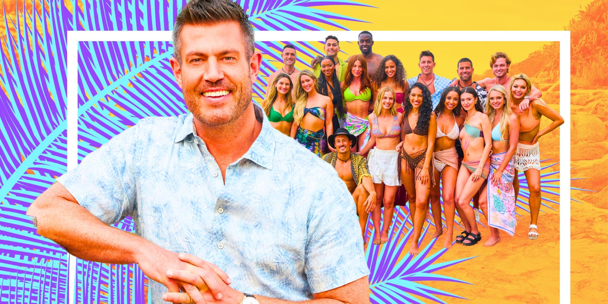 Bachelor In Paradise host Jesse Palmer with cast in the background