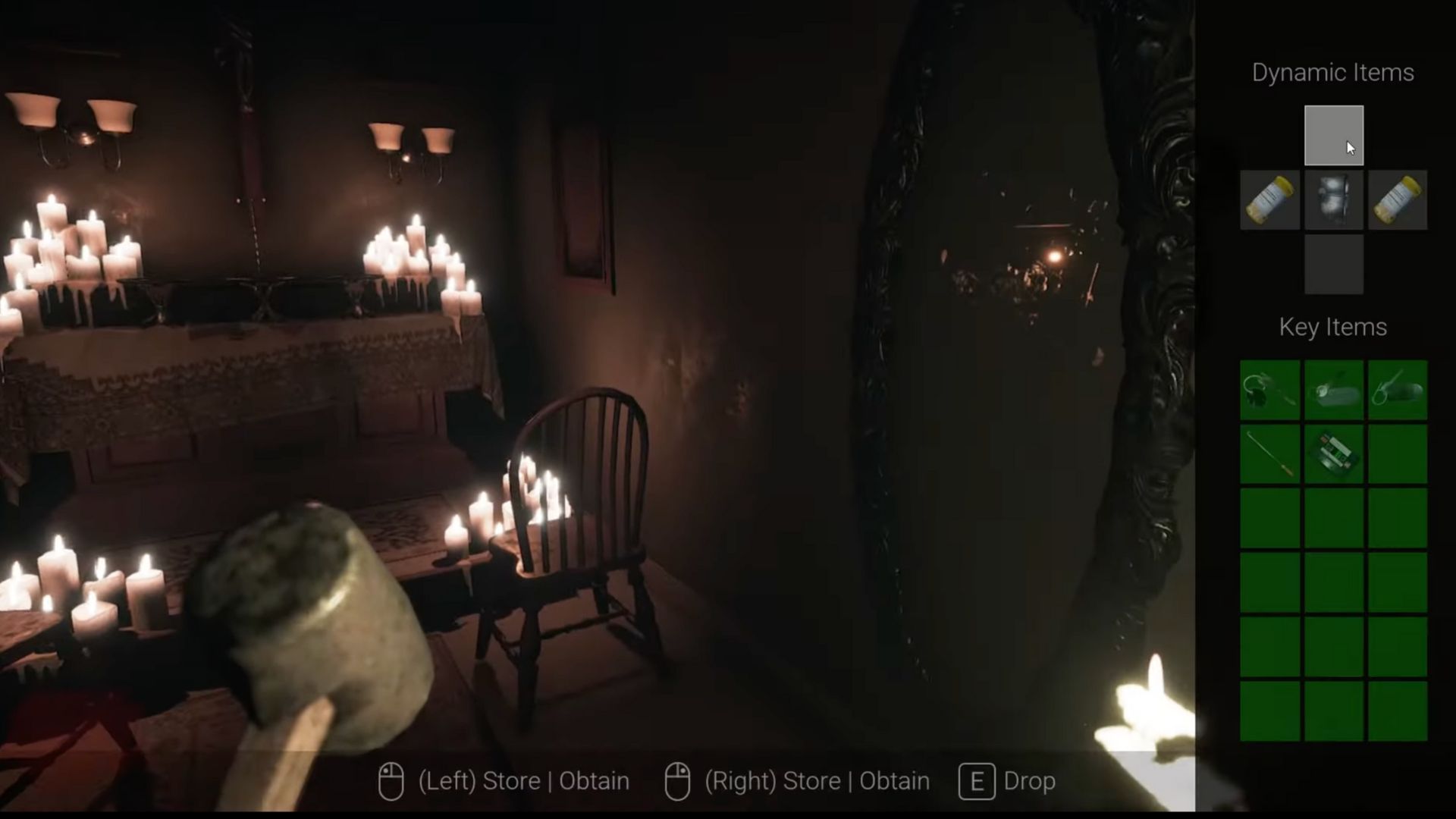 Mirror surrounded by candles in Visage