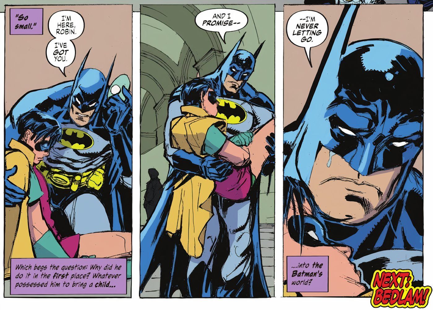 Batman espancando o Espantalho em Robin Lives #1 parte 5