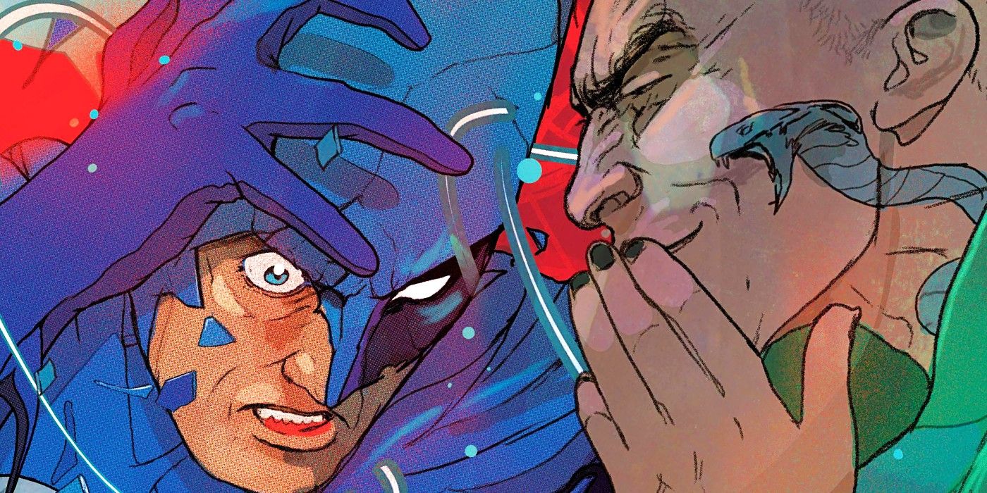 Comic book art: Doubt whispers in Batman&rsquo;s ear.
