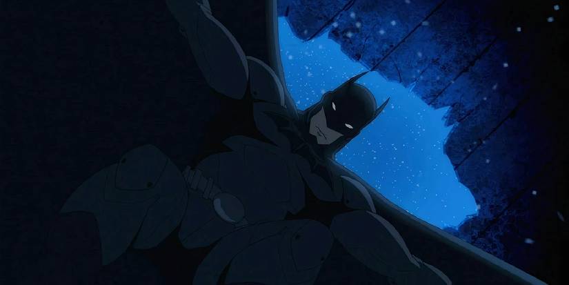 Batman falling in Batman vs Robin