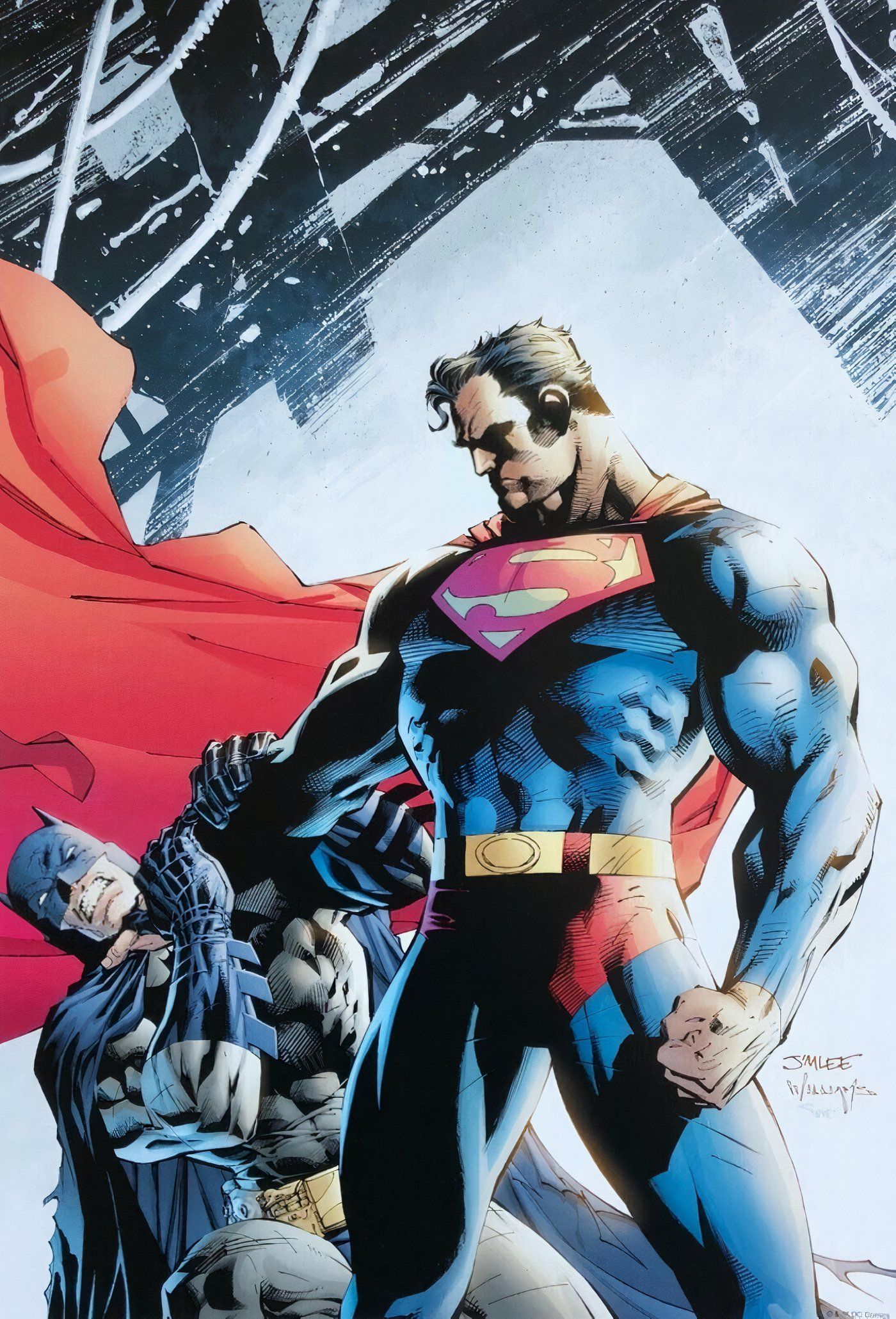 Arte da capa do Batman Superman Jim Lee