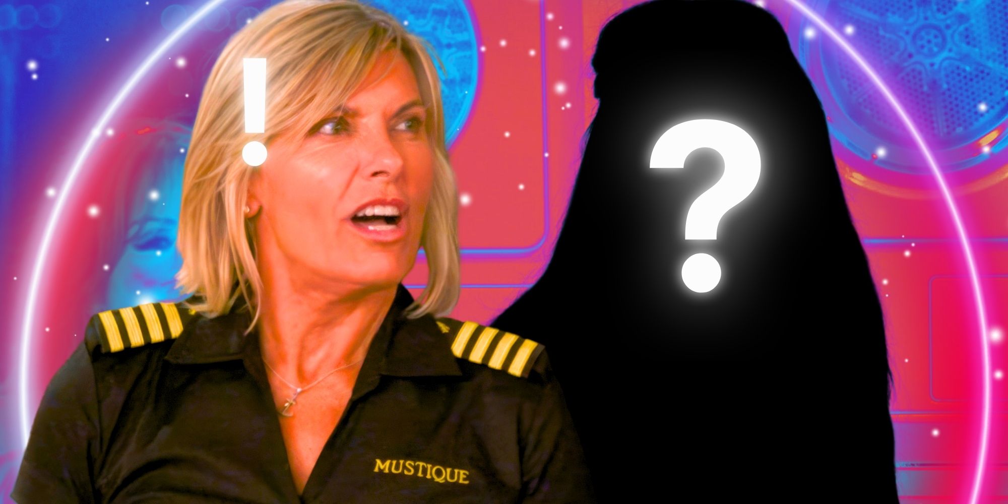 Below Deck Med&rsquo;s Captain Sandy Yawn looks shocked with a mystery figure.