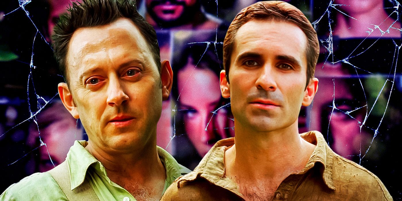 Ben Linus and Richard Alpert from Lost stare intensely ahead