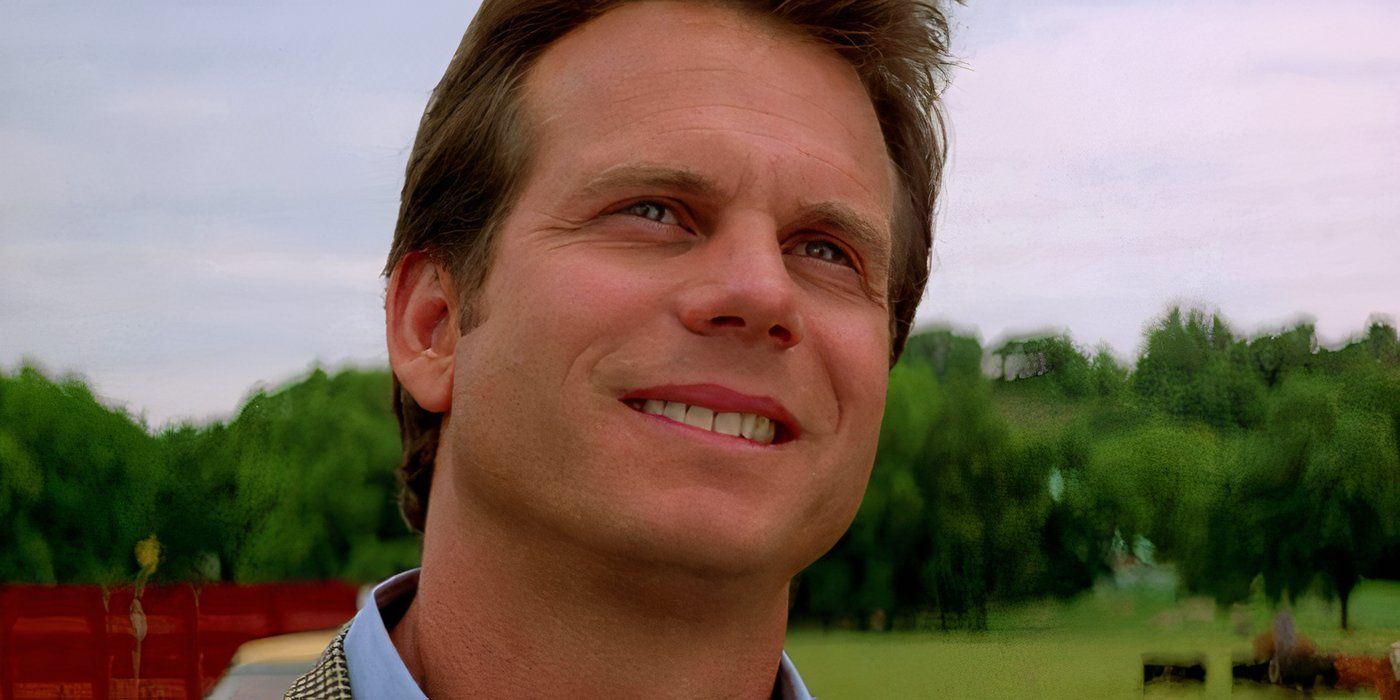 Bill Paxton como Bill Harding sonríe en Twister