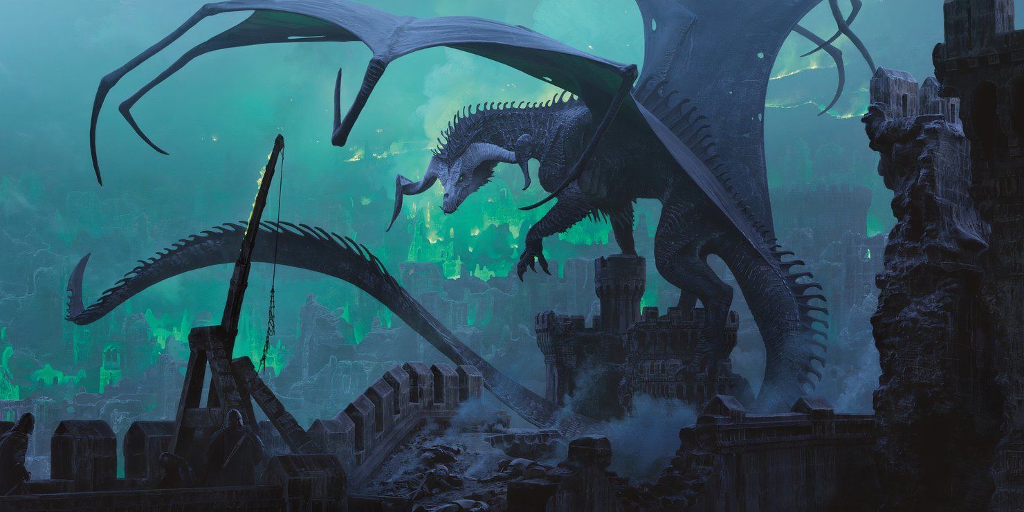 Dungeons & Dragons 2024 core rulebook Black Dragon Art by Chase Stone