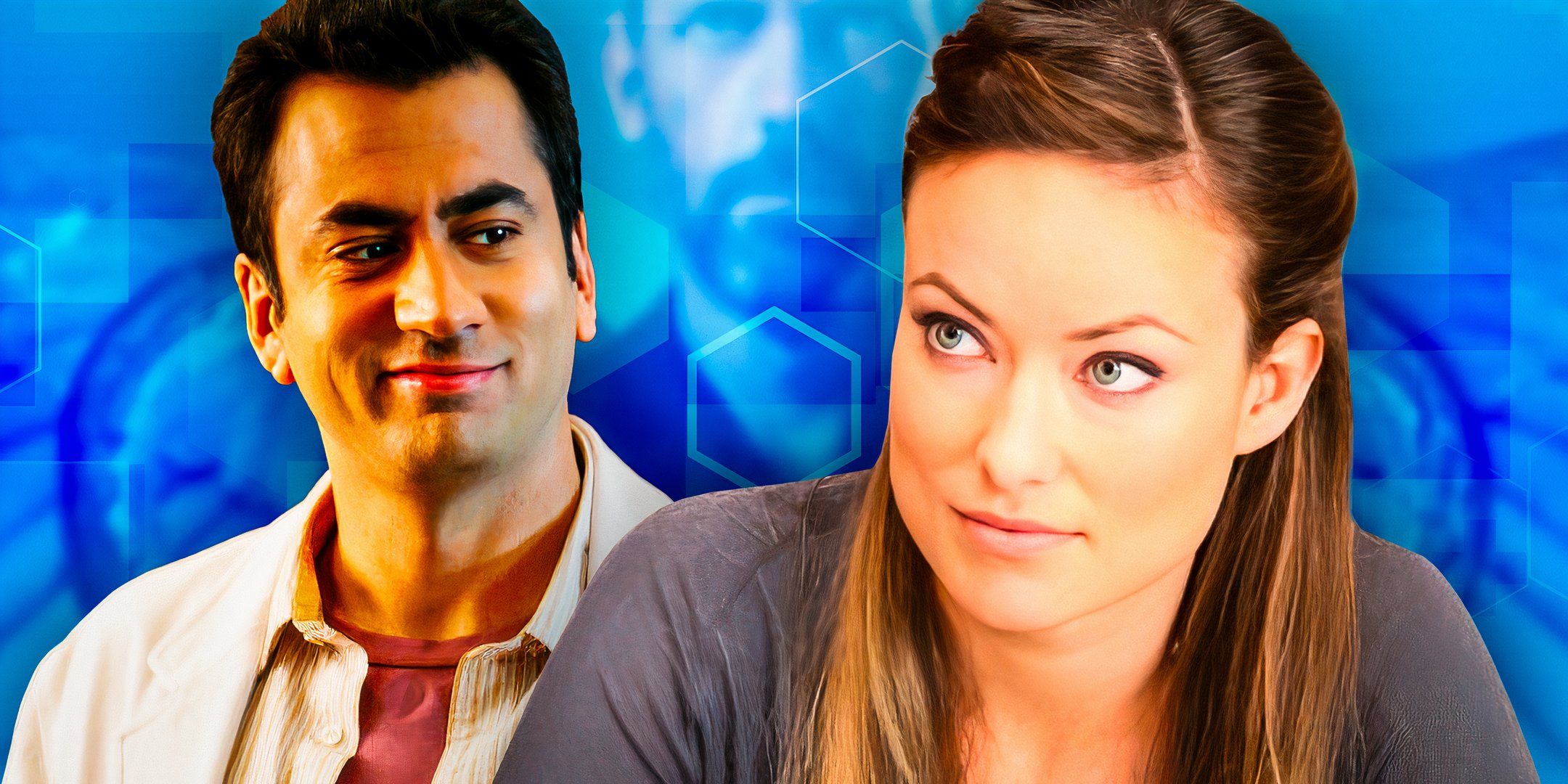 Blended image of Kal Penn as Kutner and Olivia Wilde as Thirteen in House