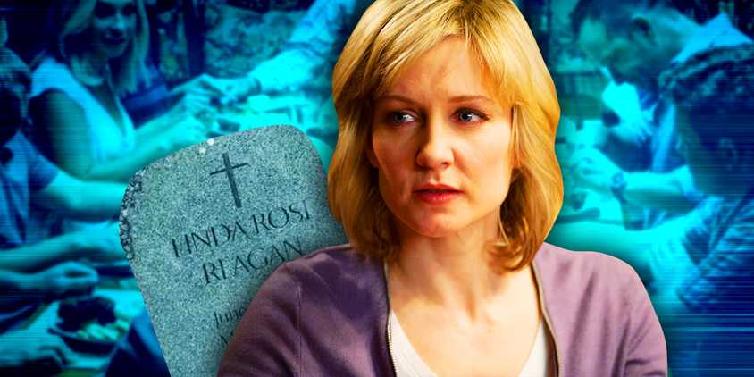 Blue Bloods Linda standing to the right of her gravestone