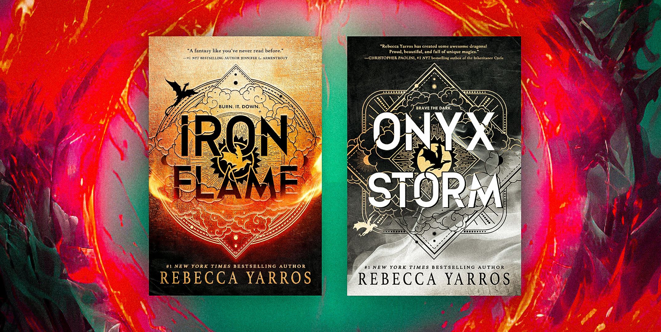 Imagen de portada del libro de Onyx Storm y Iron Flame