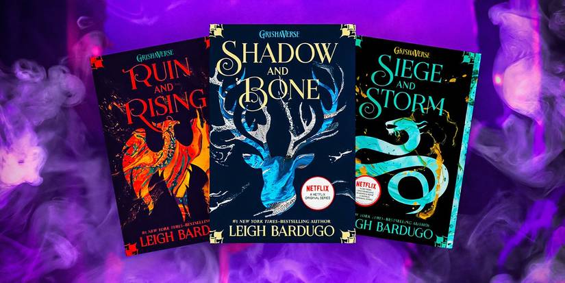 Book covers of Leigh Bardugo's Shadow & Bone trilogy