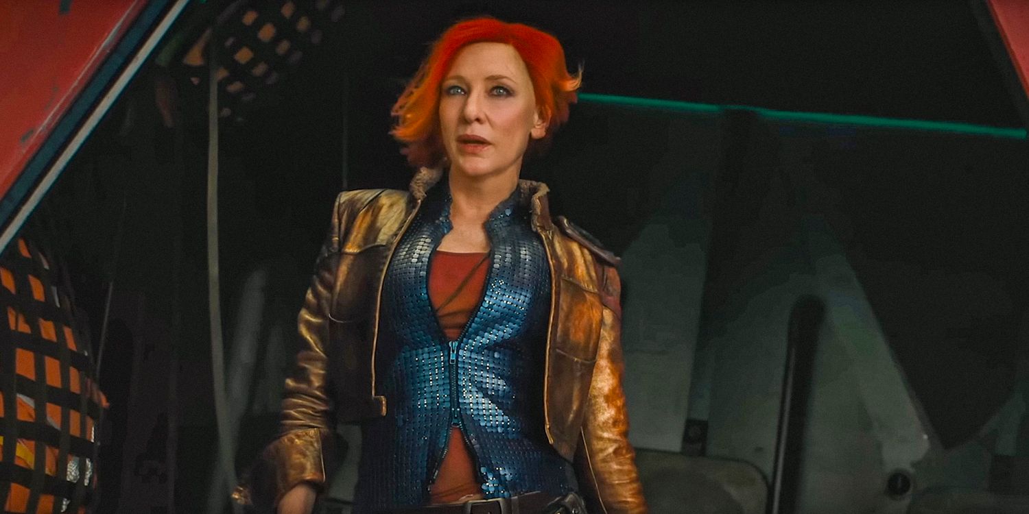 Lilith (Cate Blanchett) saindo de sua nave em Borderlands (2024)