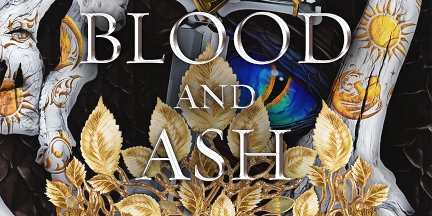 Born of Blood and Ash Cover featuring the title in silver text, white branches, and golden leaves