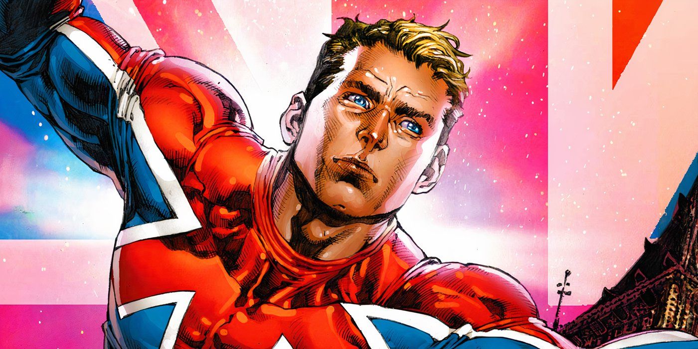 Brian Braddock como o herói britânico Capitão Britânia na Marvel Comics