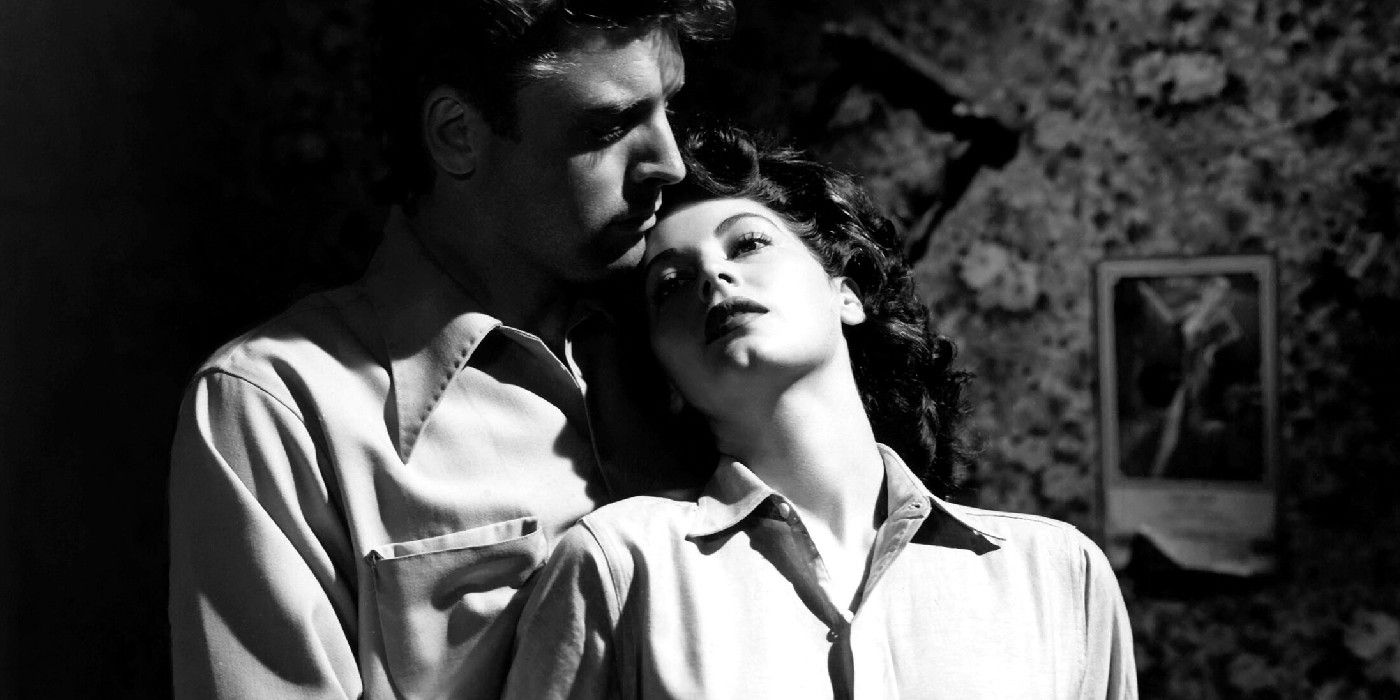 Burt Lancaster e Ava Gardner como Ole Anderson e Kitty Collins em The Killers (1946)