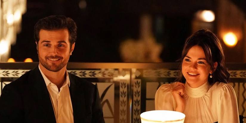 Callie (Maia Mitchell) and Jamie (Beau Mirchoff) sitting together in the Good Trouble series finale.