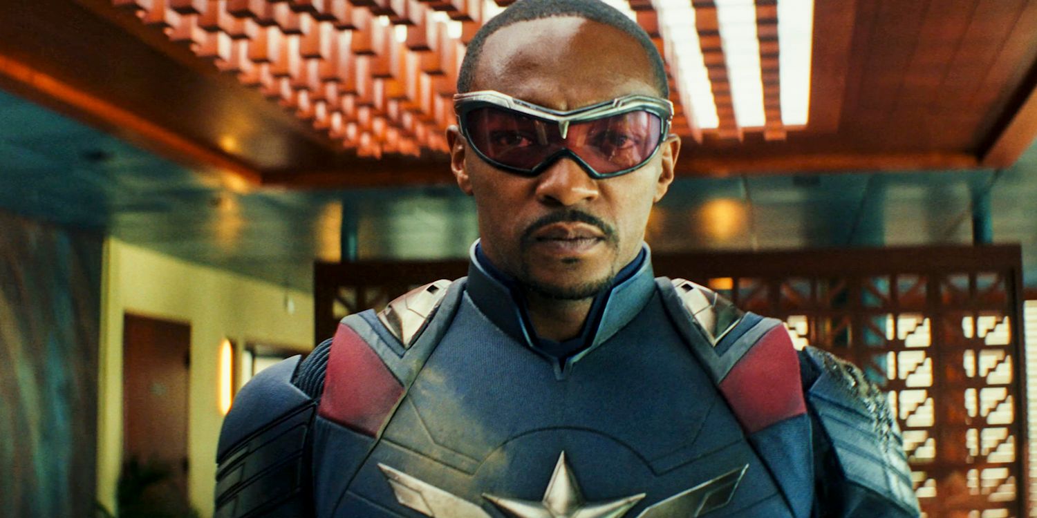 Captain America (Anthony Mackie) wearing his suit in Captain America 4: Brave New World