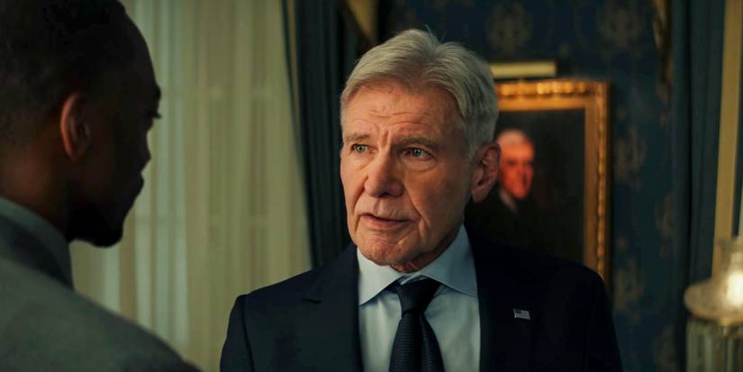 Thaddeus 'Thunderbolt' Ross (Harrison Ford) in Captain America 4: Brave New World talking to Sam Wilson