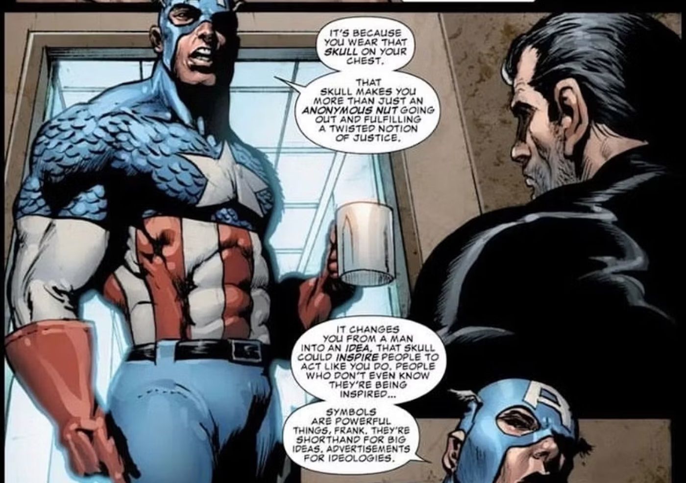 Captain America talks about Punisher Logo